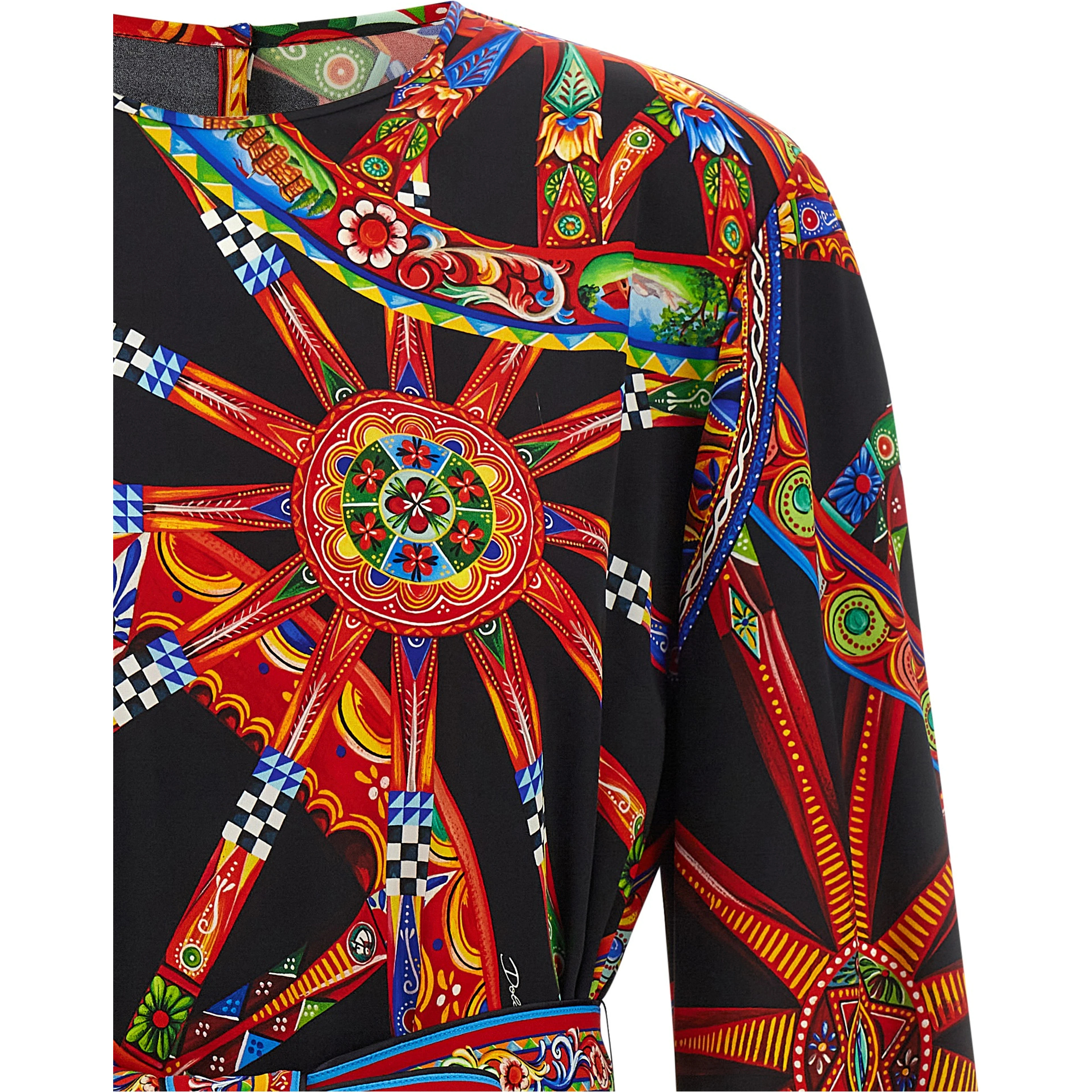 Multicolor Silk Short Dress