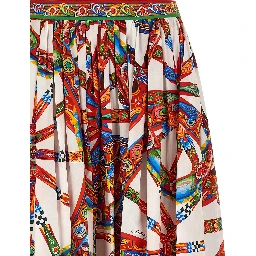 Multicolor Cotton Midi Skirt