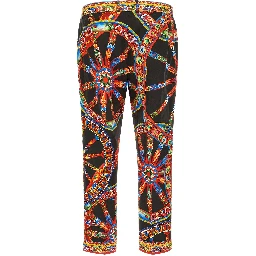 Multicolor Cotton Casual Pants