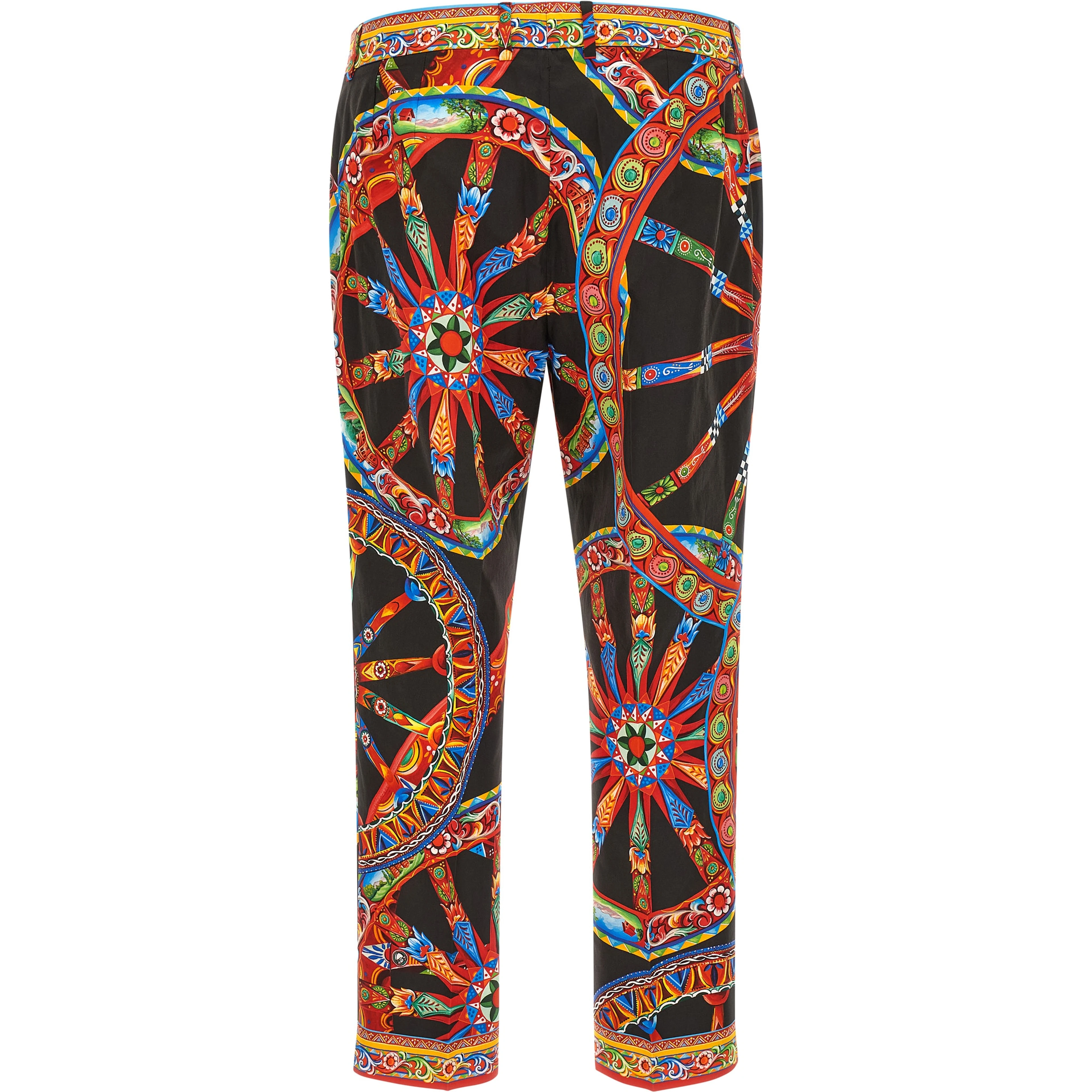 Multicolor Cotton Casual Pants