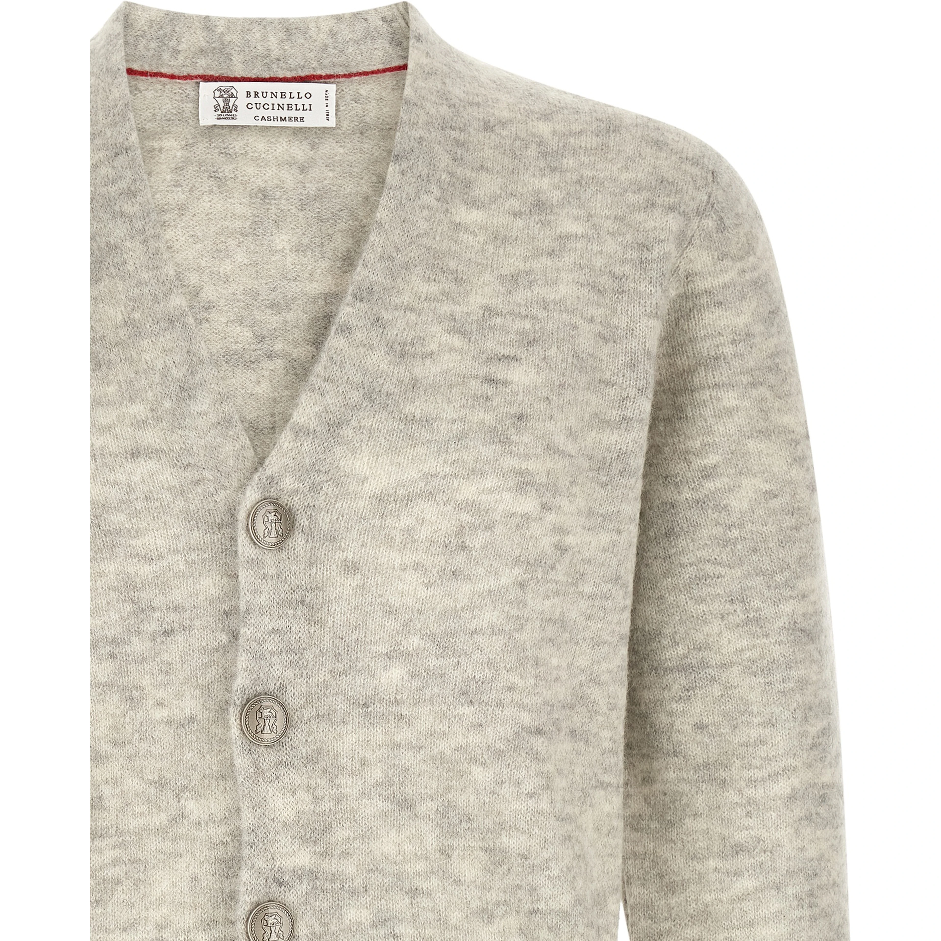 Gray Alpaca Leather Cardigan