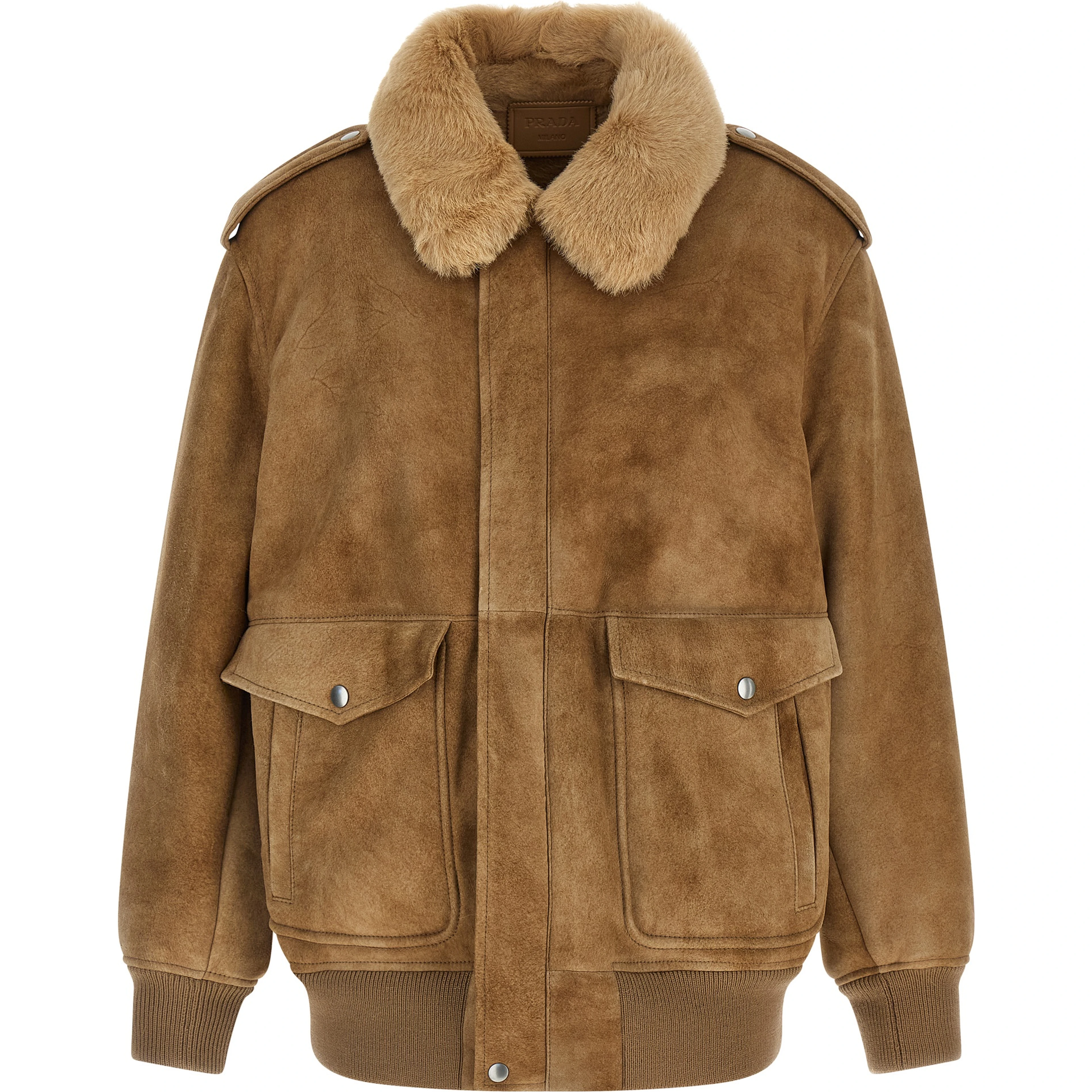 Beige Lamb Leather Bomber