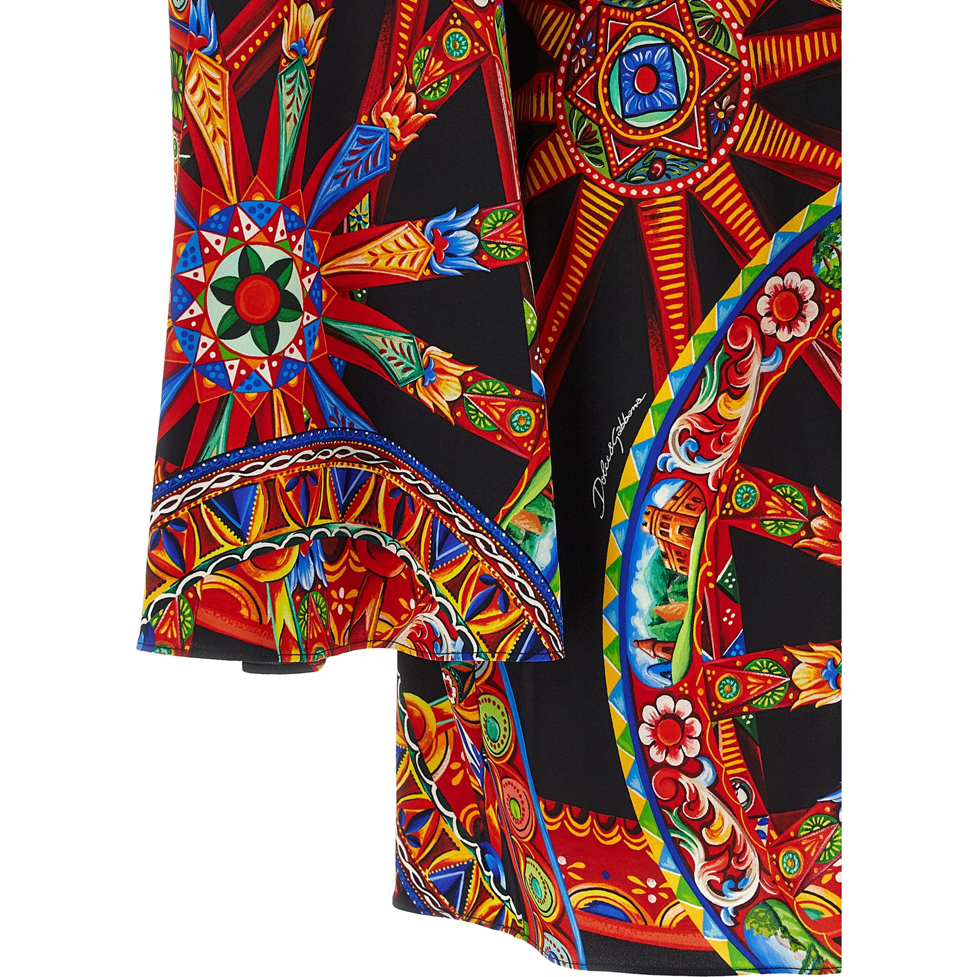 Multicolor Silk Short Dress