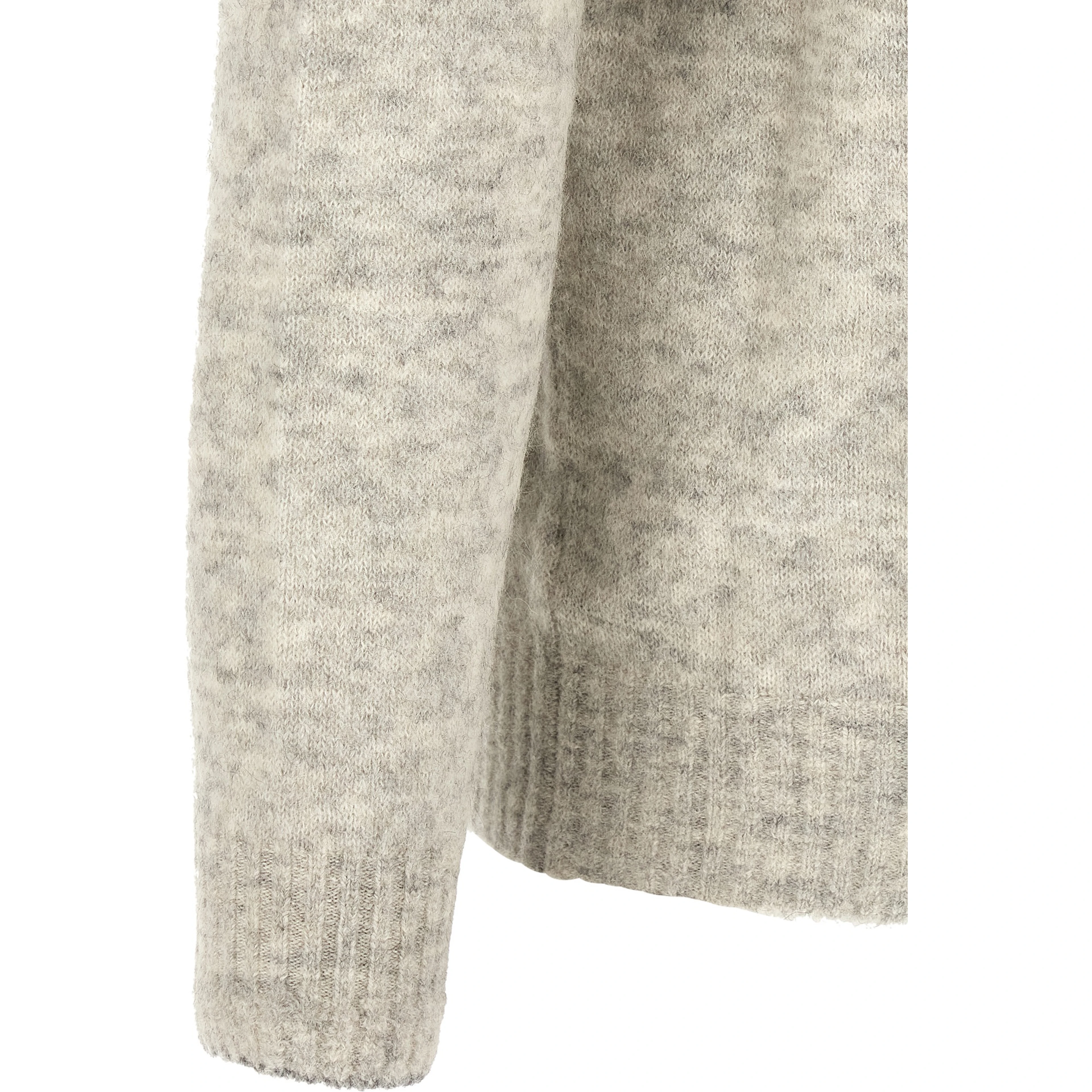 Gray Alpaca Leather Cardigan