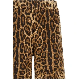 Brown Cotton Casual Pants