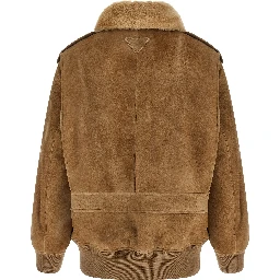 Beige Lamb Leather Bomber