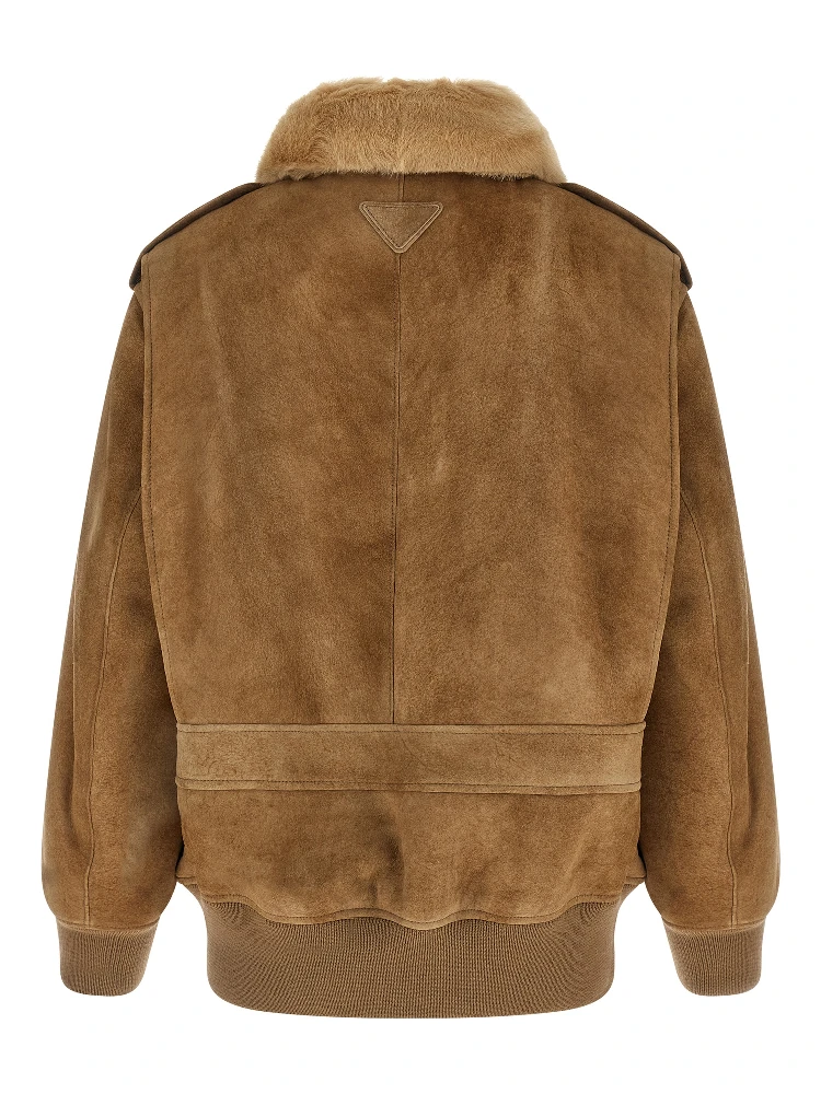 Beige Lamb Leather Bomber alternative