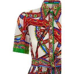Multicolor Cotton Midi Dress