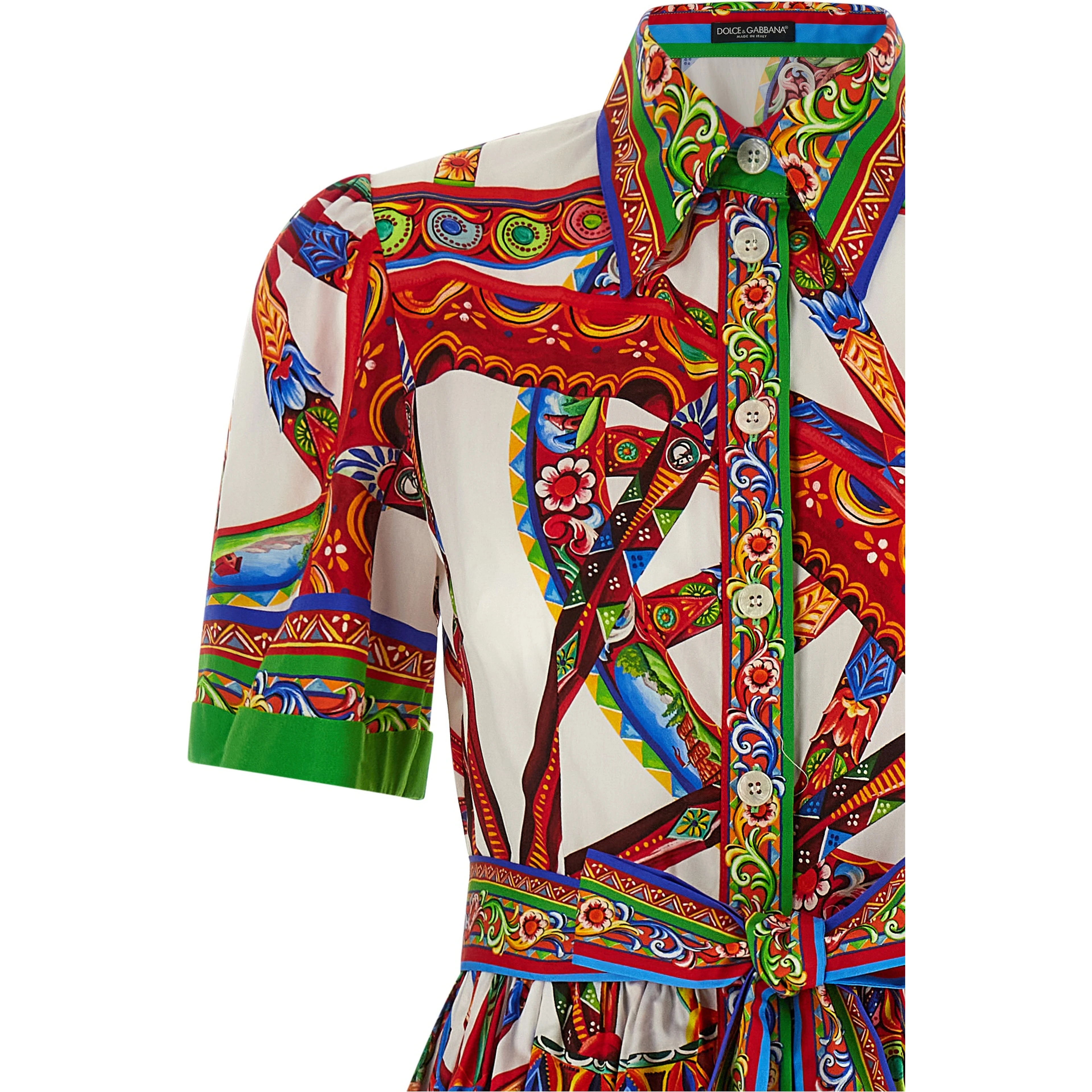 Multicolor Cotton Midi Dress