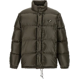 Gray Recycled Polyamide Full-Length Jacket