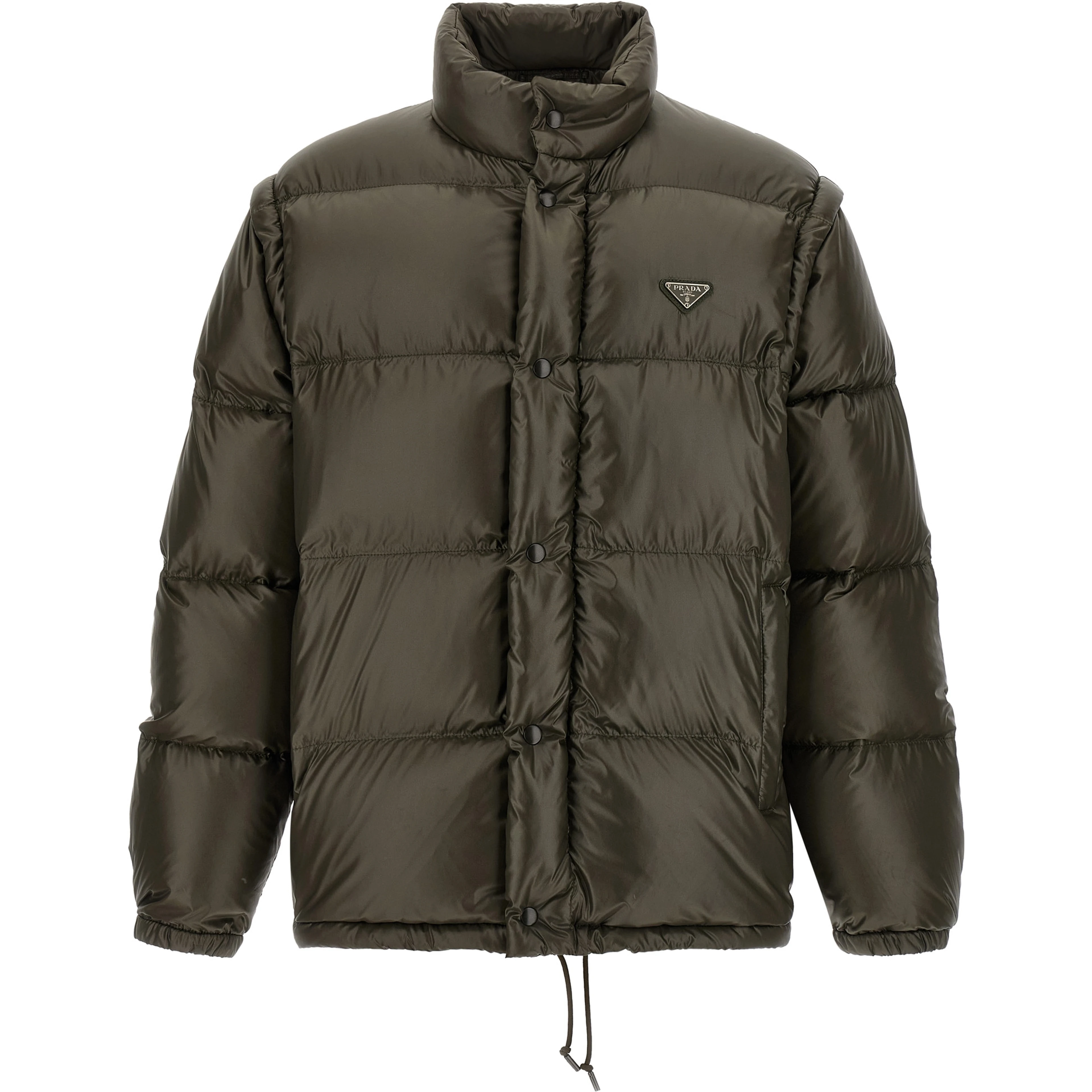 Gray Recycled Polyamide Full-Length Jacket
