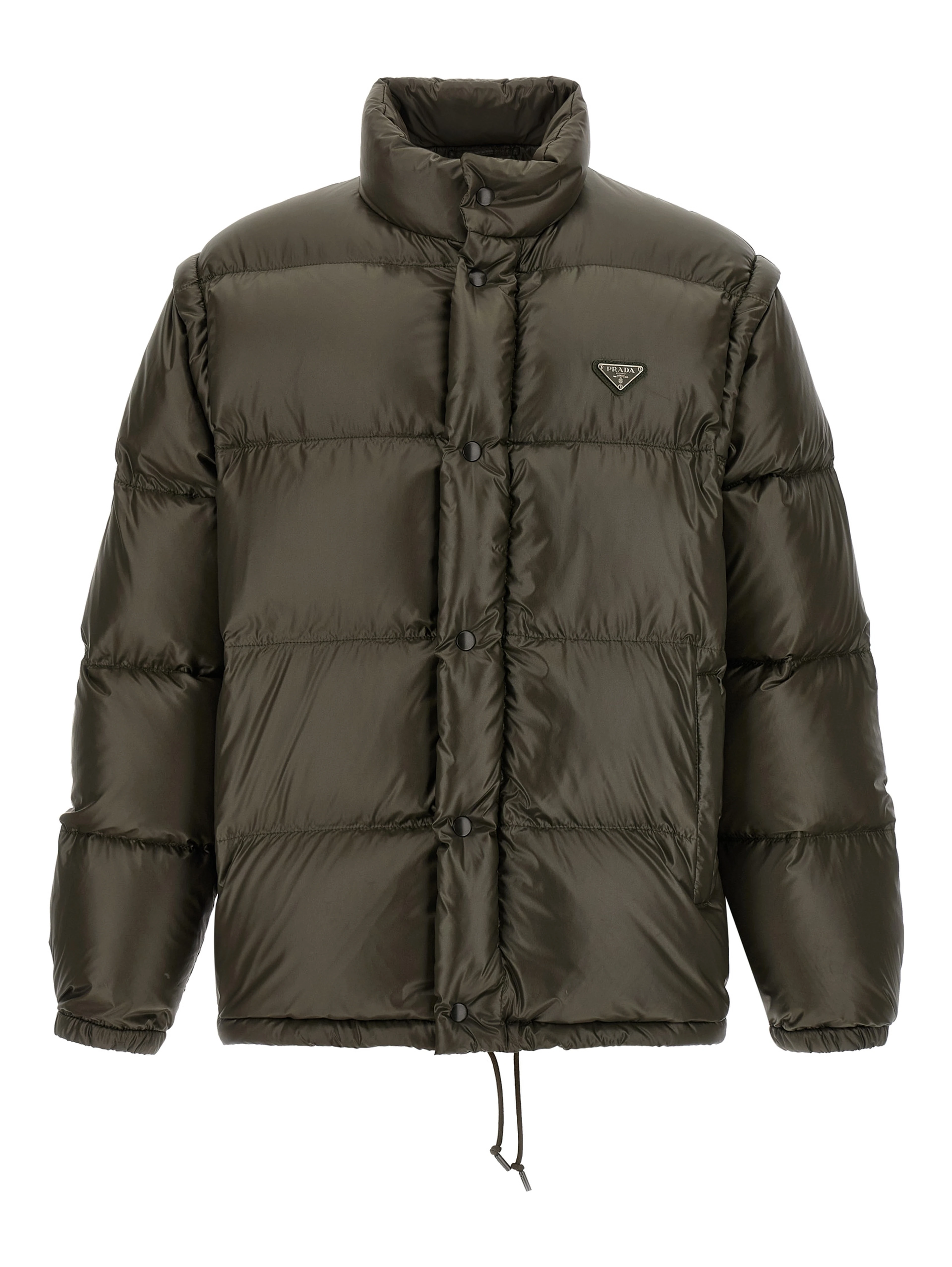 Gray Recycled Polyamide Full-Length Jacket