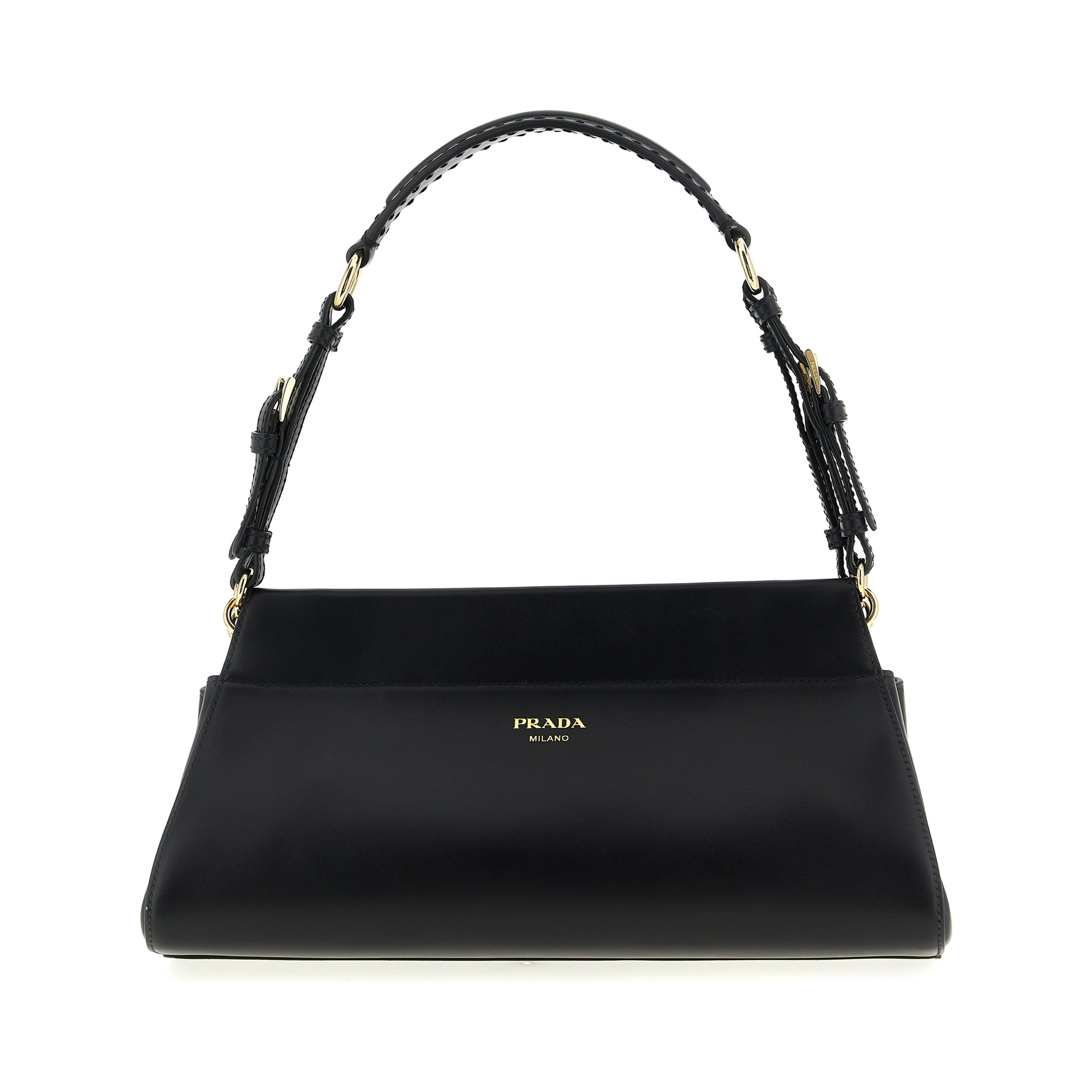 Black Calfskin Shoulder Bag