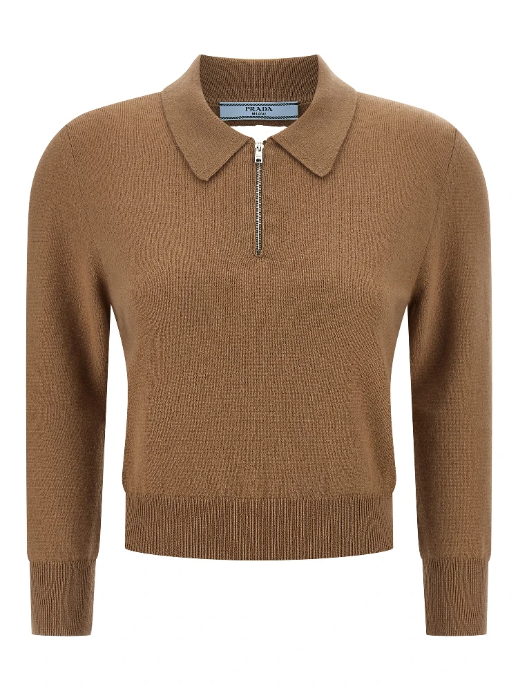 Beige Cashmere Polo Shirt