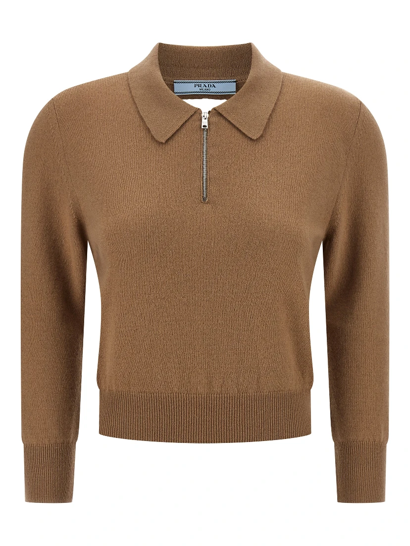 Beige Cashmere Polo Shirt