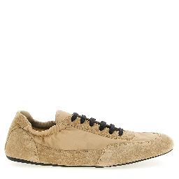 Beige Polyamide Athletic Sneakers