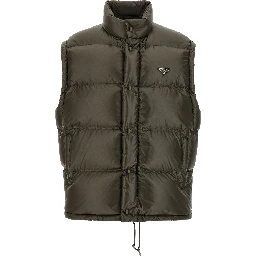 Gray Recycled Polyamide Full-Length Jacket