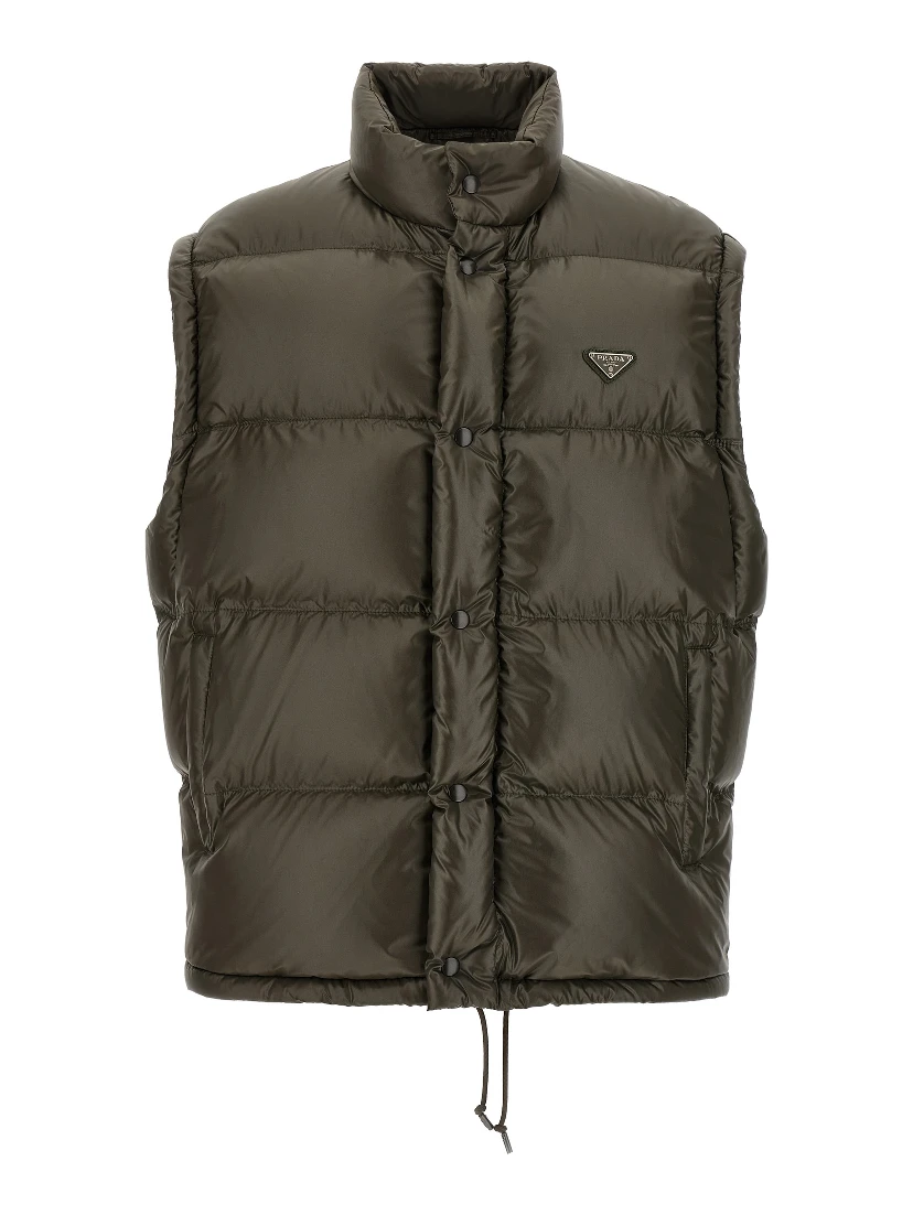 Gray Recycled Polyamide Full-Length Jacket