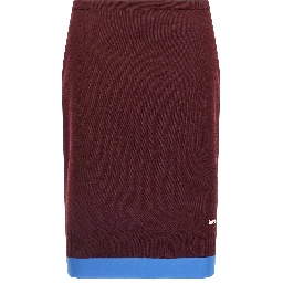 Bordeaux Virgin Wool Midi Skirt