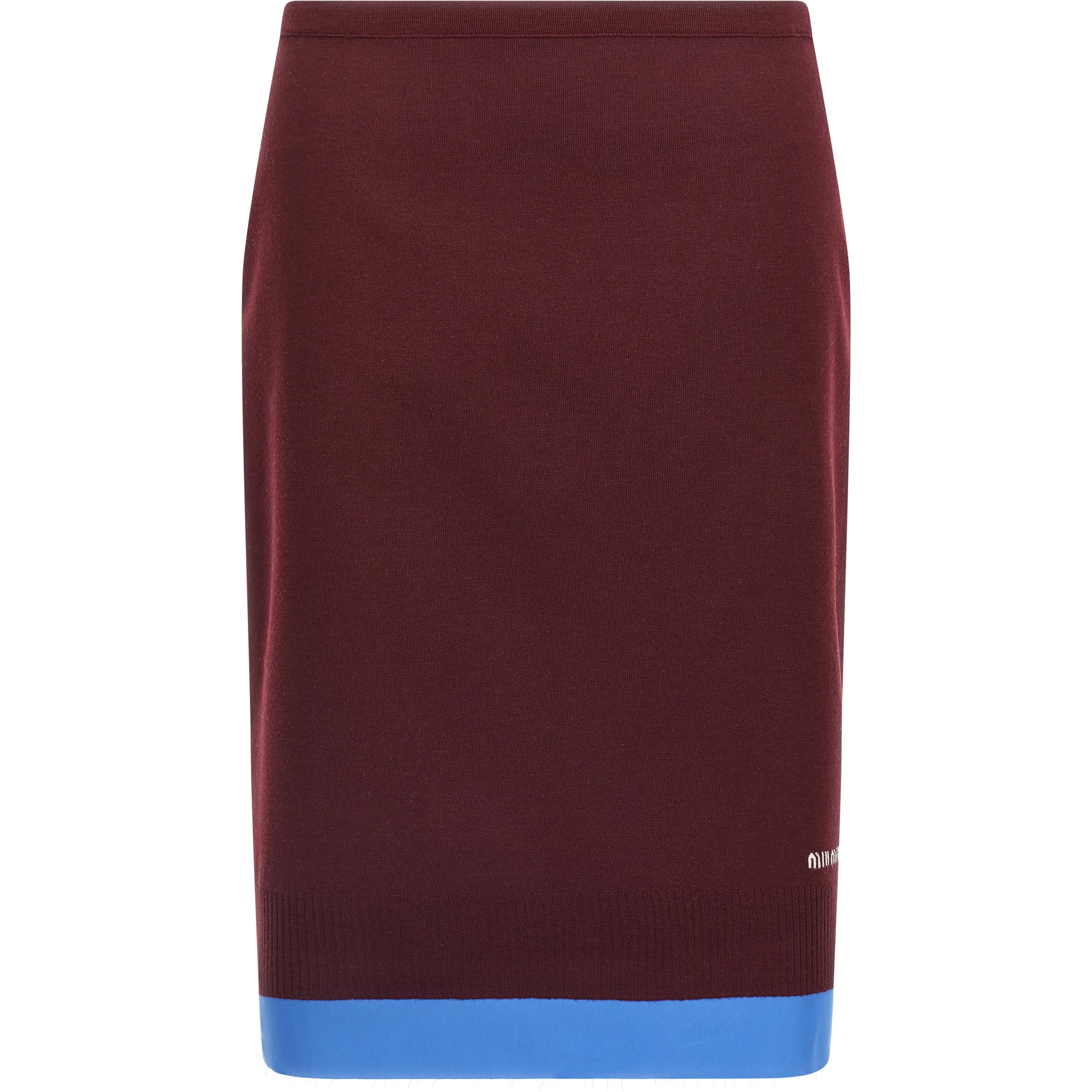 Bordeaux Virgin Wool Midi Skirt