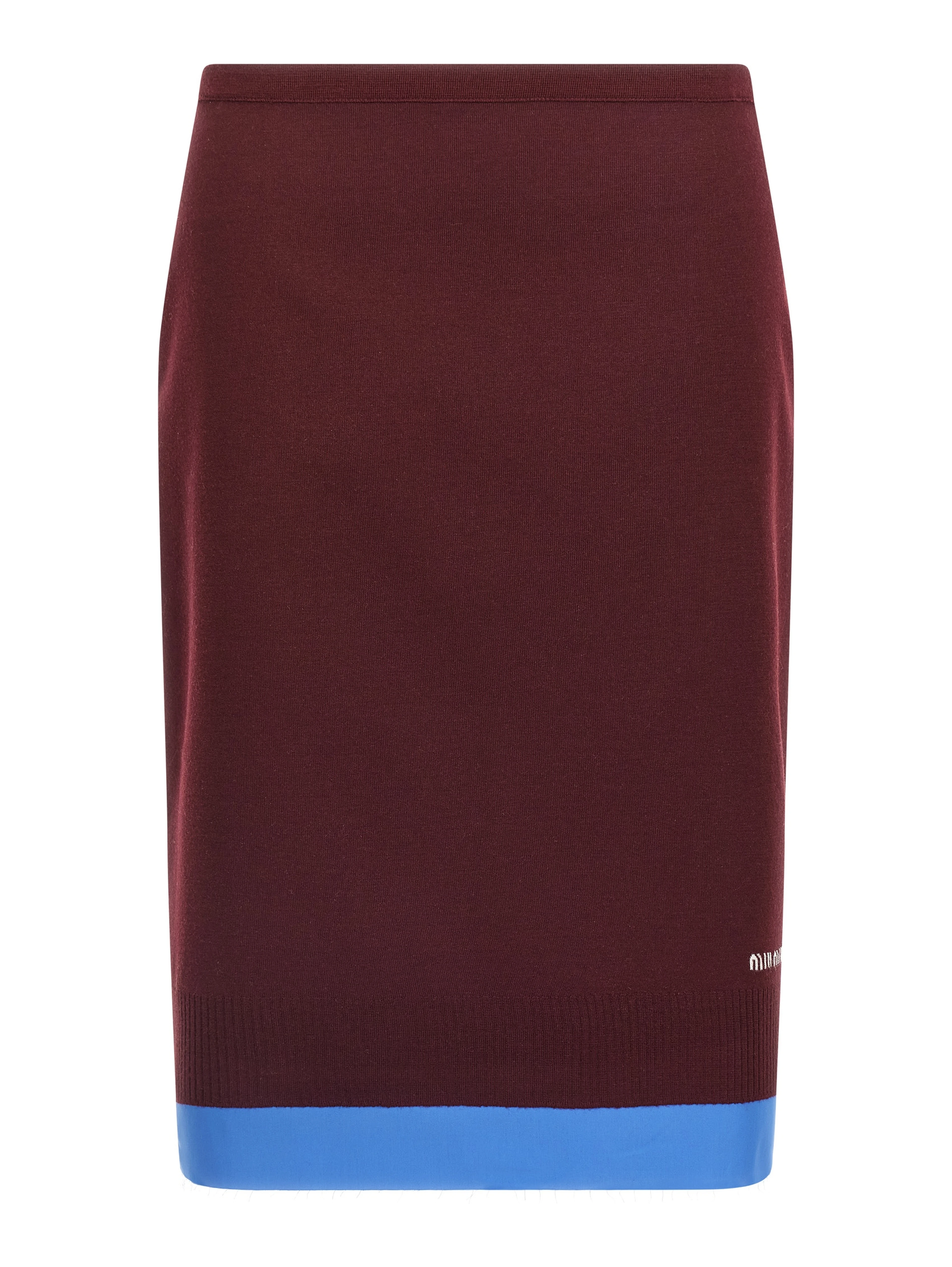 Bordeaux Virgin Wool Midi Skirt