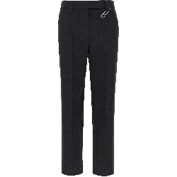 Gray Virgin Wool Dress Pants