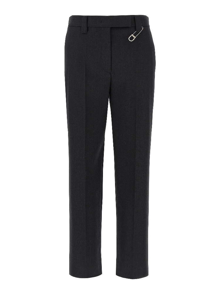 Gray Virgin Wool Dress Pants