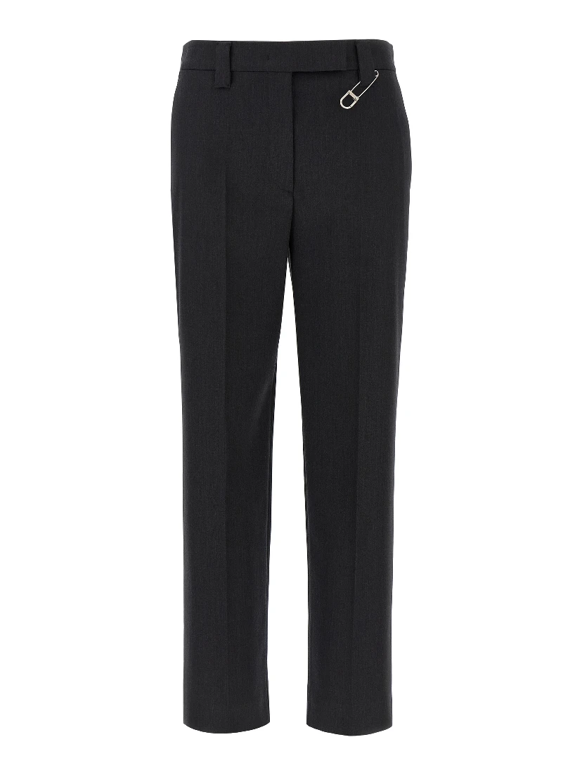 Gray Virgin Wool Dress Pants