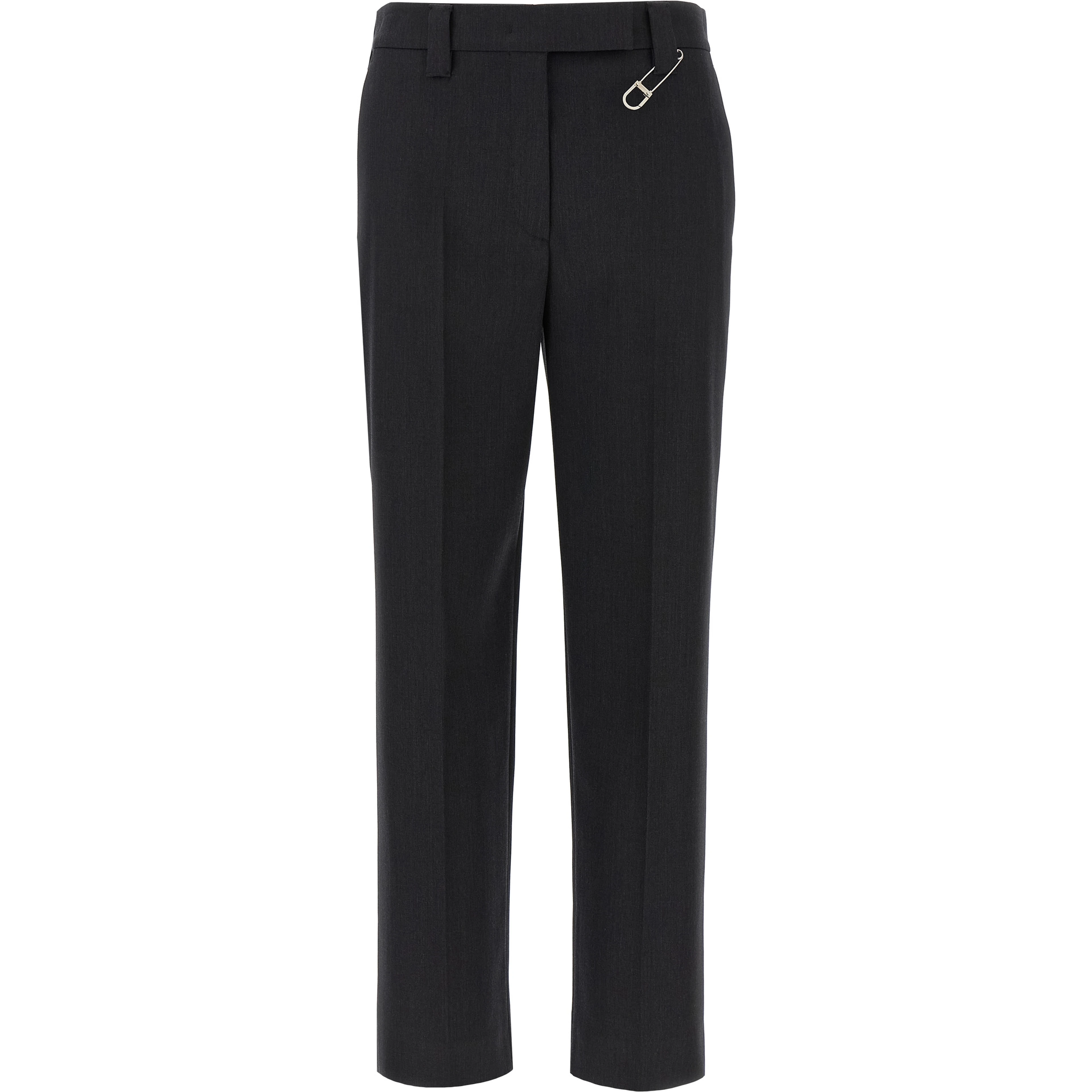Gray Virgin Wool Dress Pants