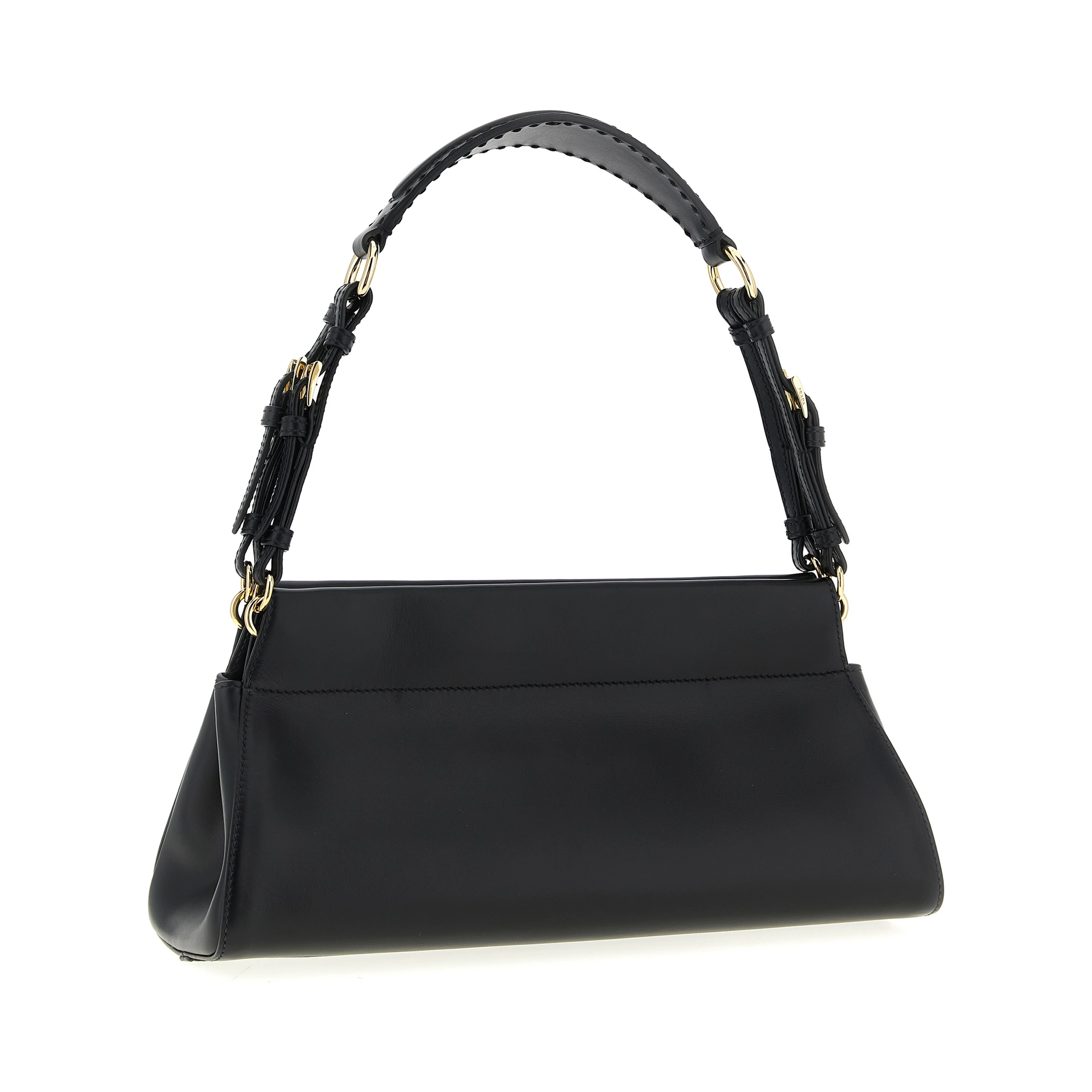 Black Calfskin Shoulder Bag