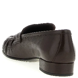 Brown Buffalo Leather Slip-On Loafers
