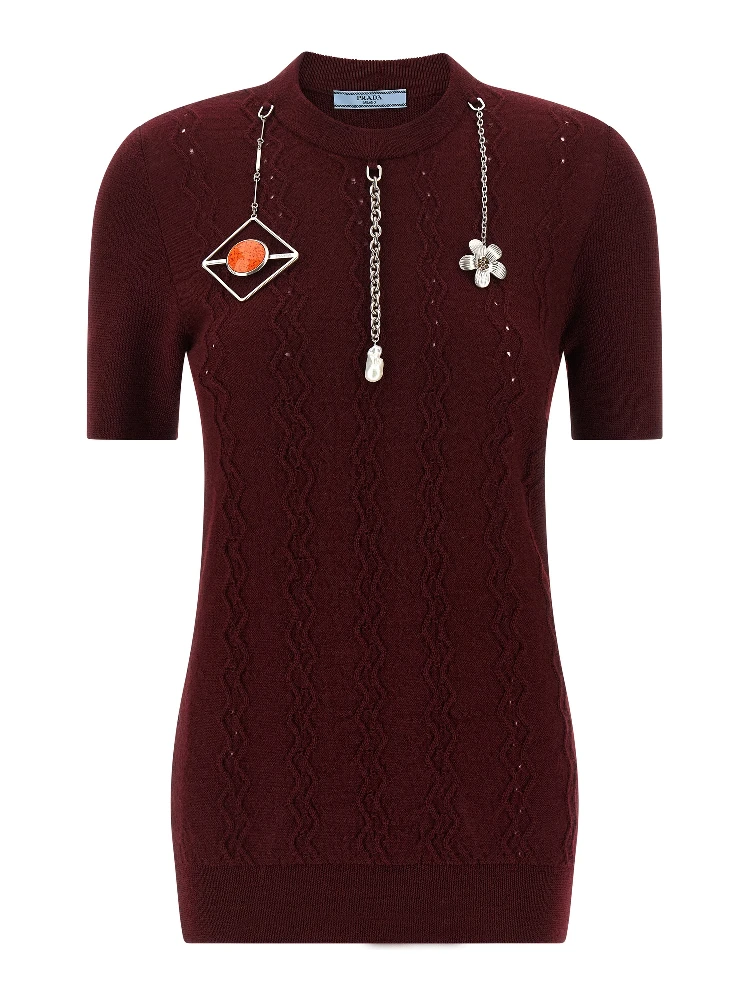 Bordeaux Virgin Wool Cardigan