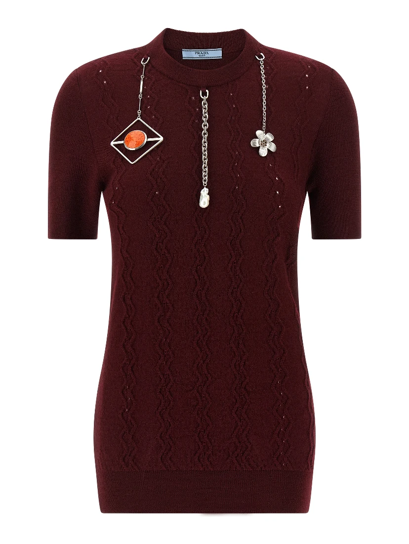Bordeaux Virgin Wool Cardigan