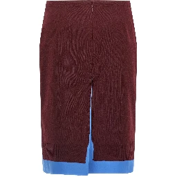 Bordeaux Virgin Wool Midi Skirt