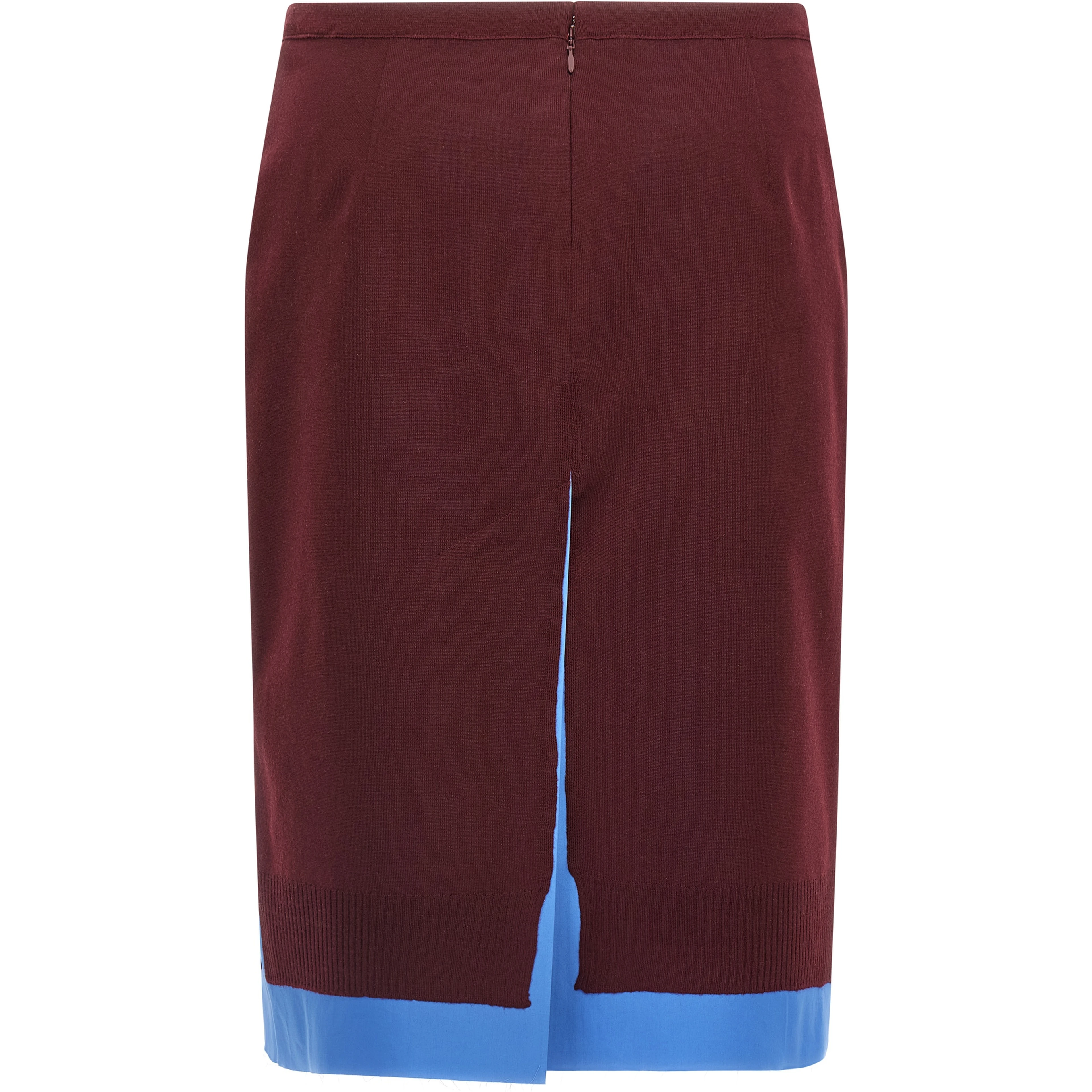 Bordeaux Virgin Wool Midi Skirt