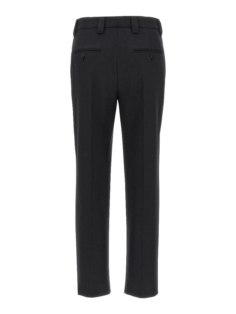 Gray Virgin Wool Dress Pants