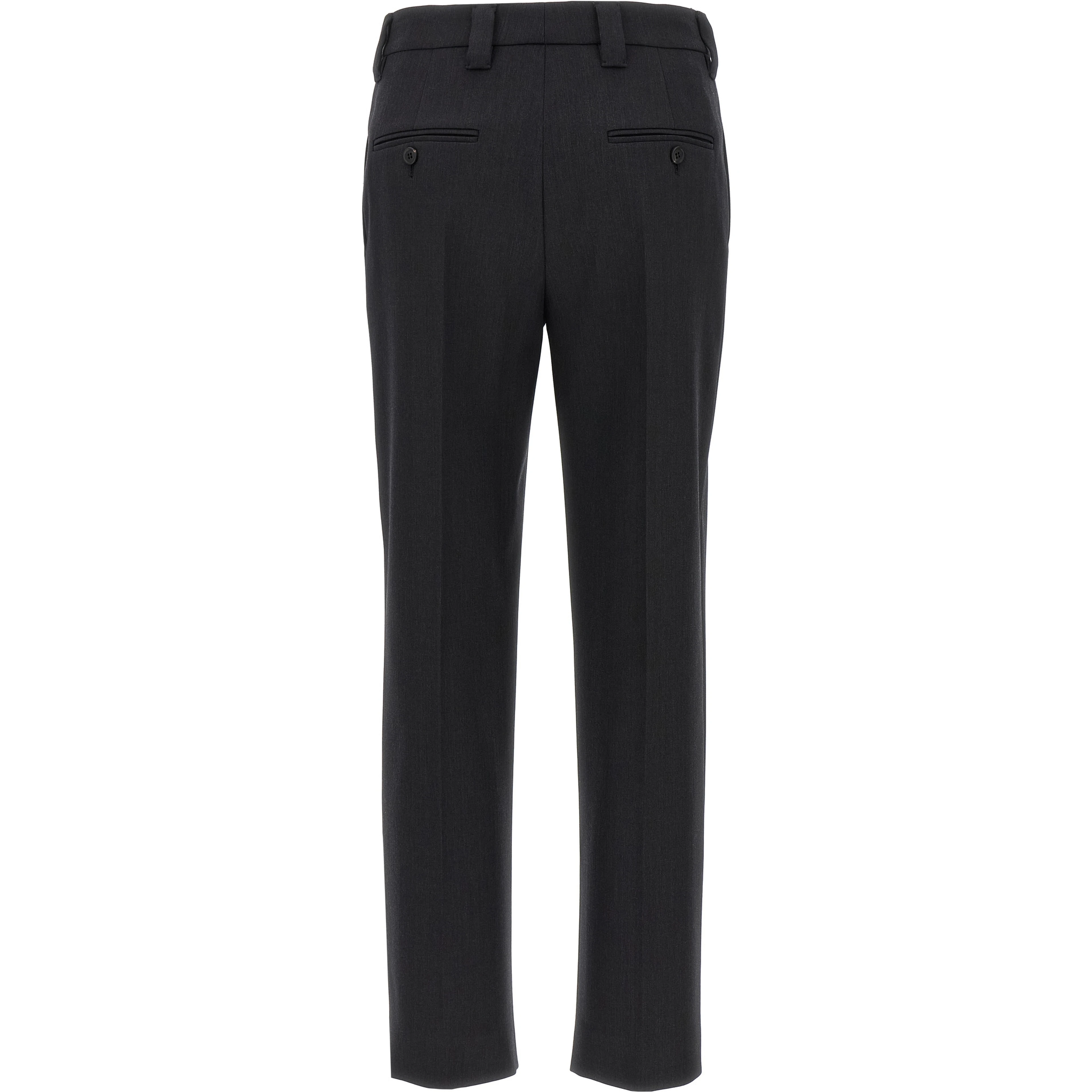 Gray Virgin Wool Dress Pants