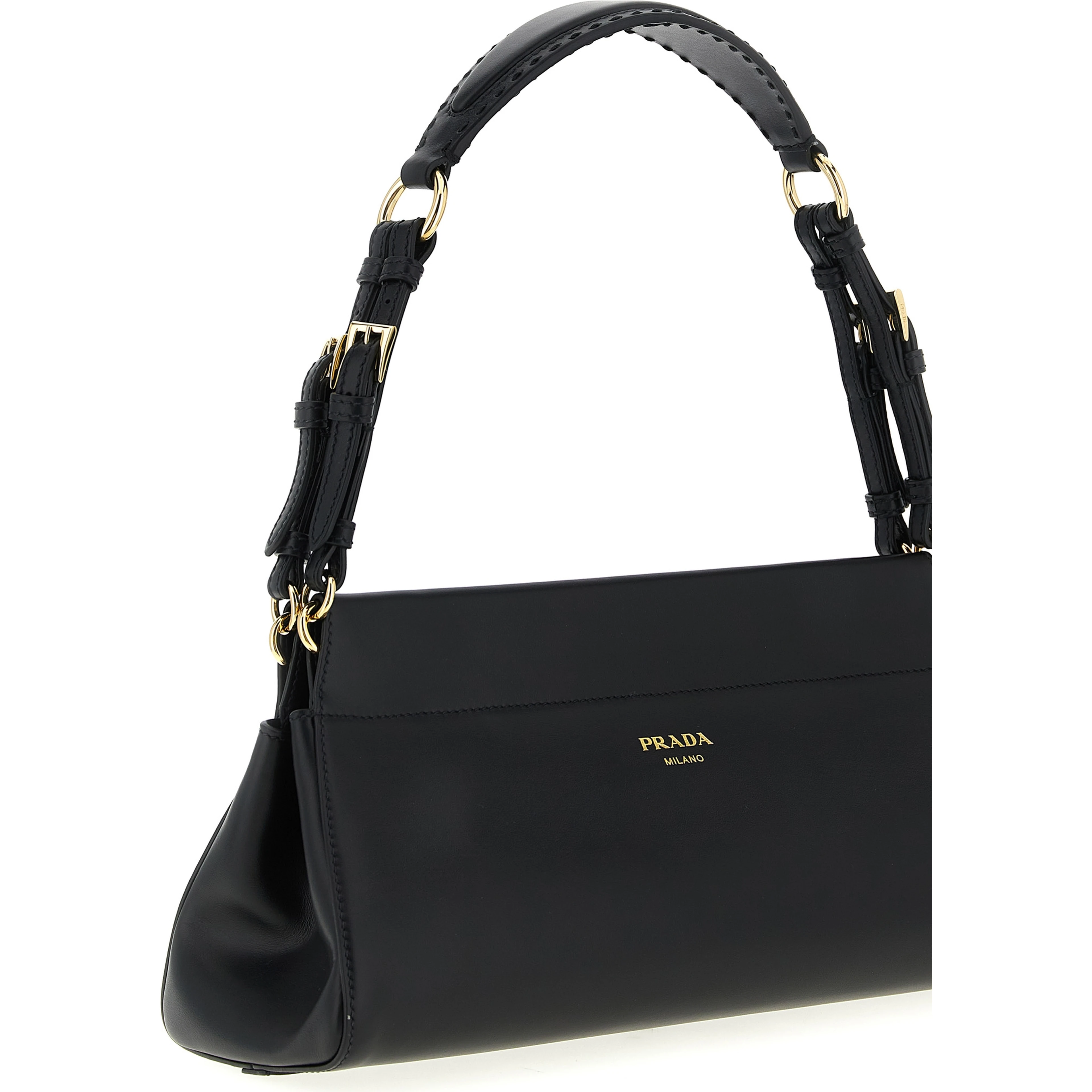 Black Calfskin Shoulder Bag