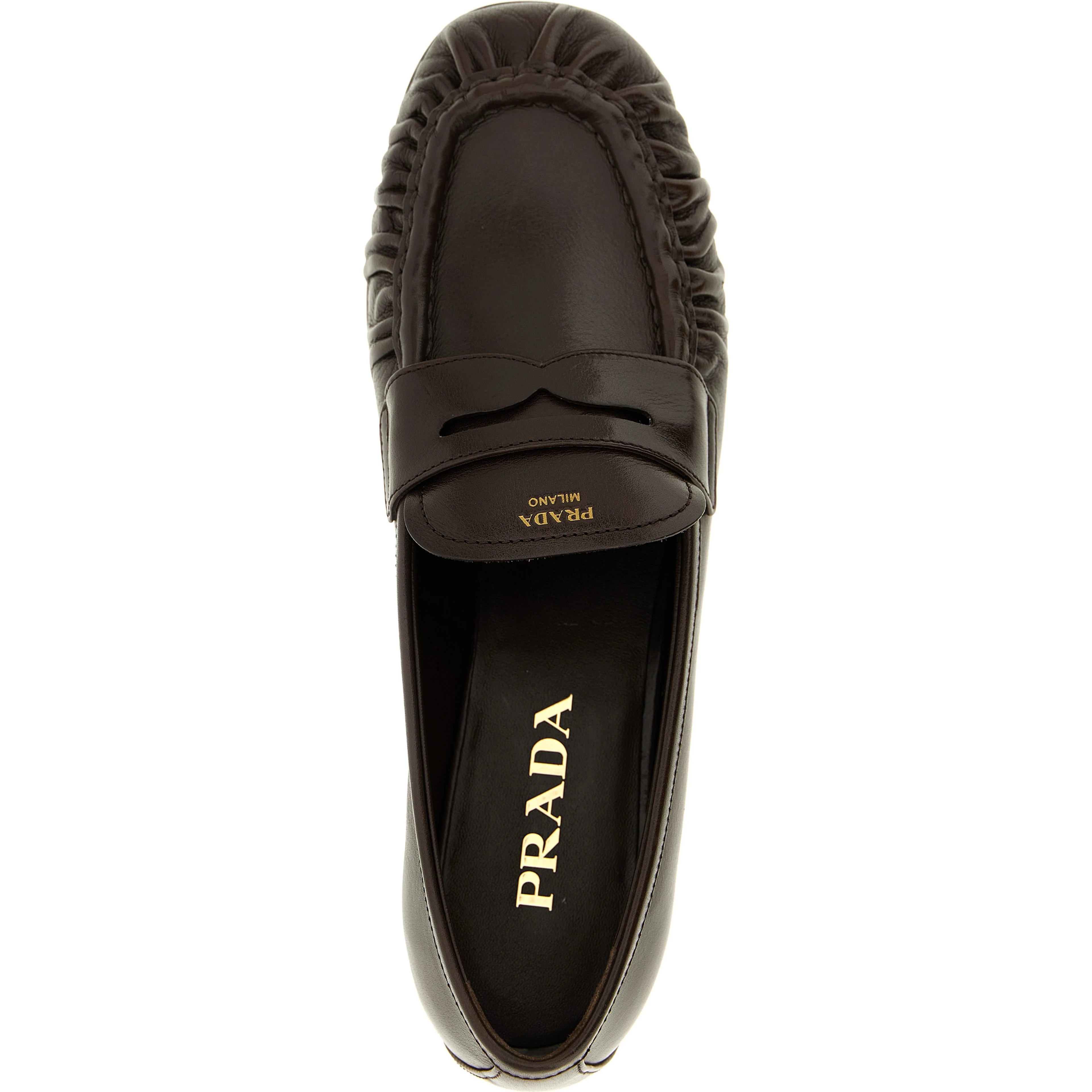 Brown Buffalo Leather Slip-On Loafers