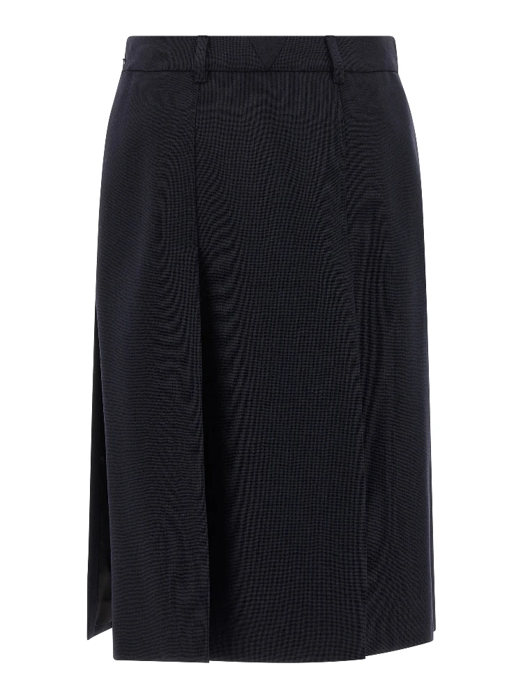 Blue Virgin Wool Midi Skirt alternative