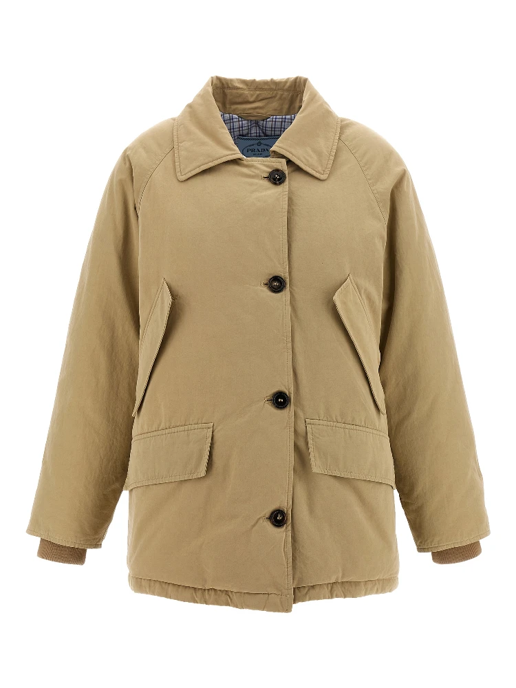 Beige Cotton Full-Length Jacket alternative
