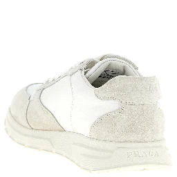 White Polyamide Low Top Sneakers