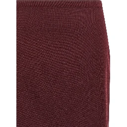 Bordeaux Virgin Wool Midi Skirt