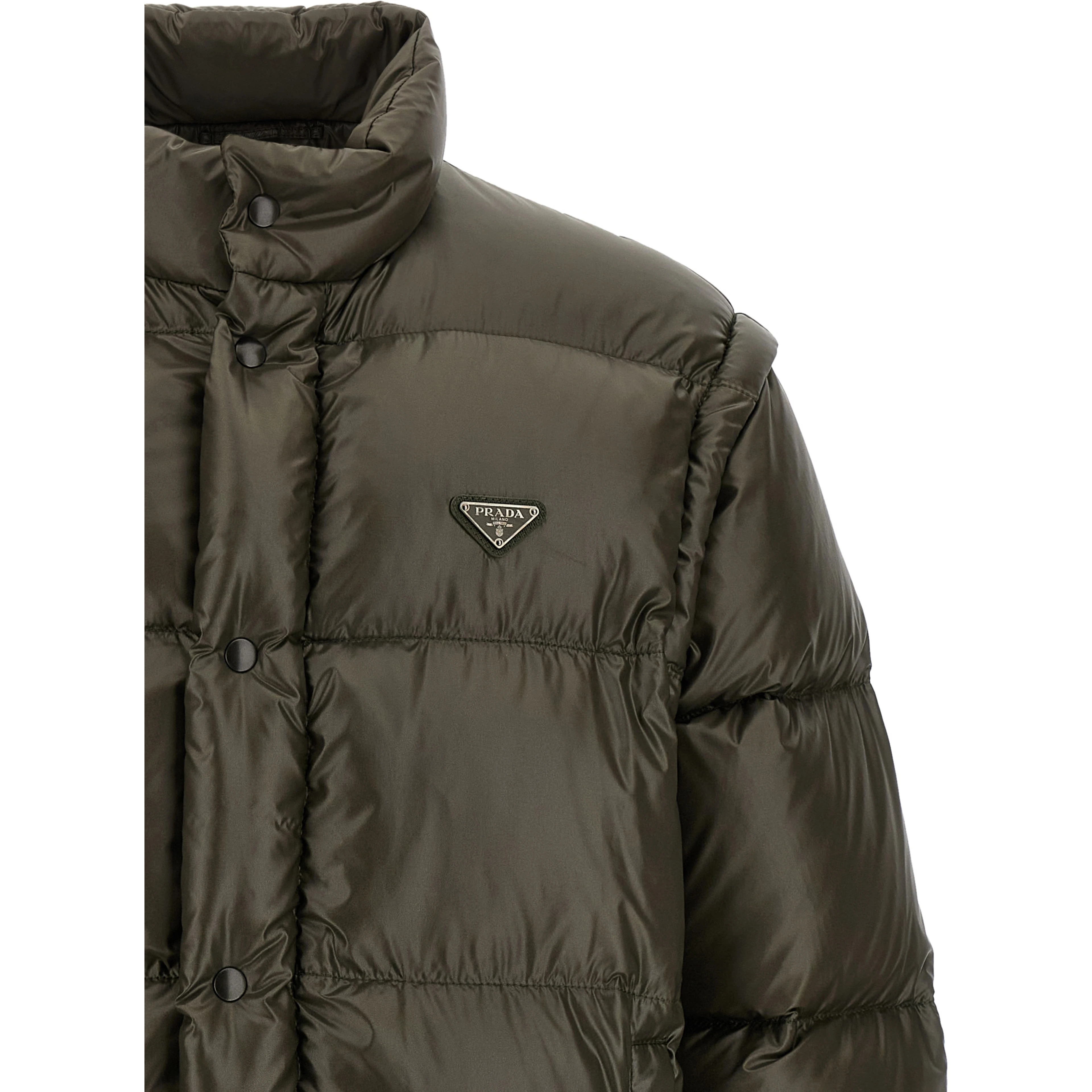 Gray Recycled Polyamide Full-Length Jacket