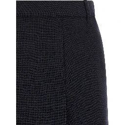 Blue Virgin Wool Midi Skirt