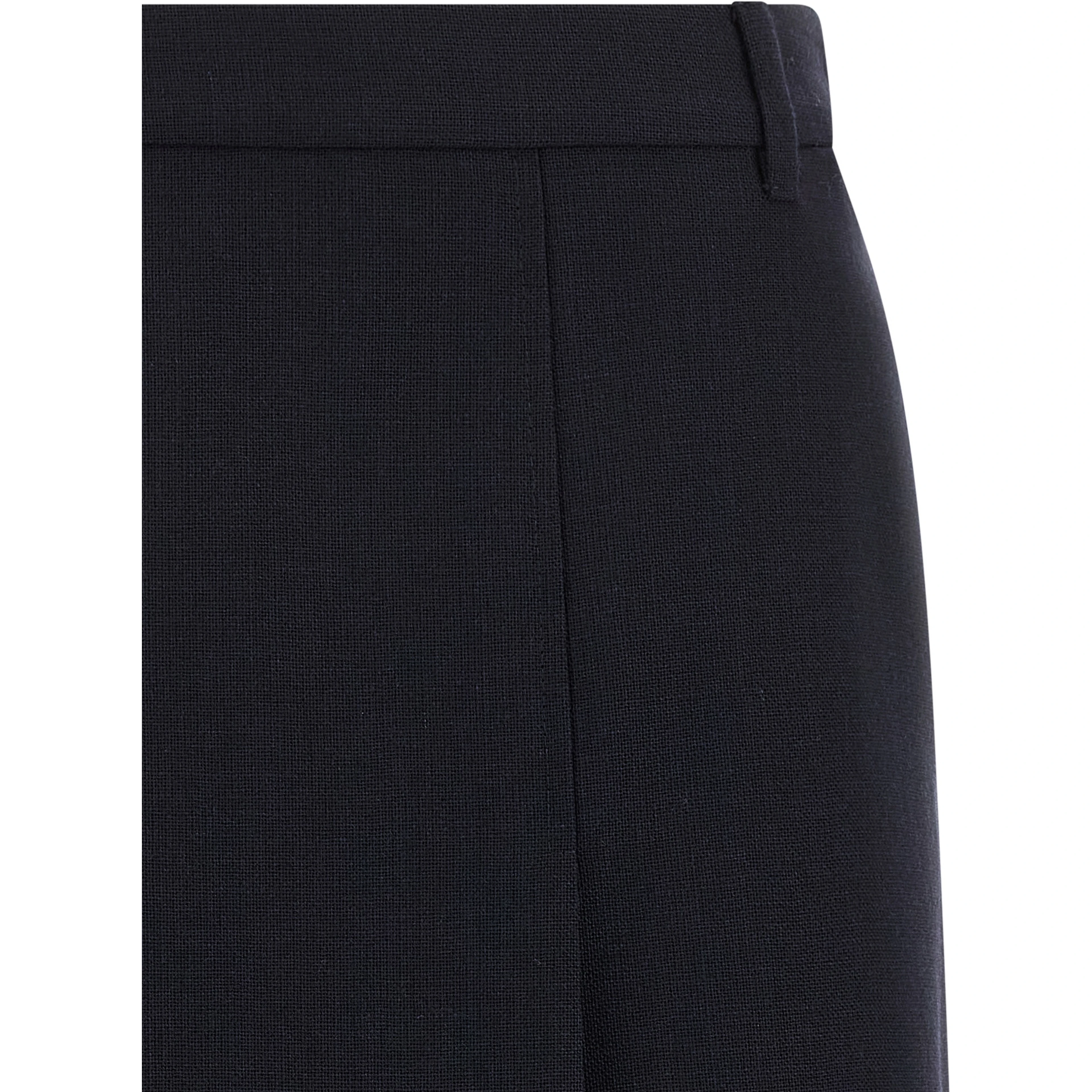 Blue Virgin Wool Midi Skirt