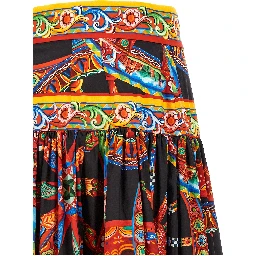 Multicolor Cotton Mini Skirt
