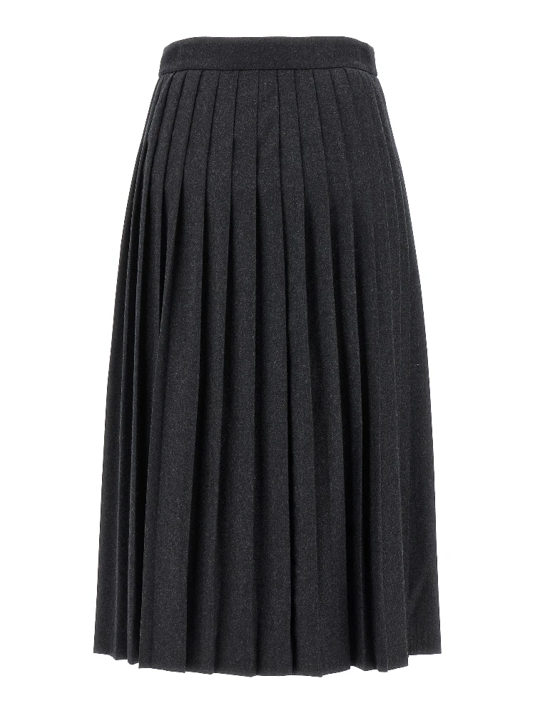 Gray Virgin Wool Midi Skirt alternative