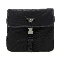 Black Recycled Polyamide Crossbody Bag