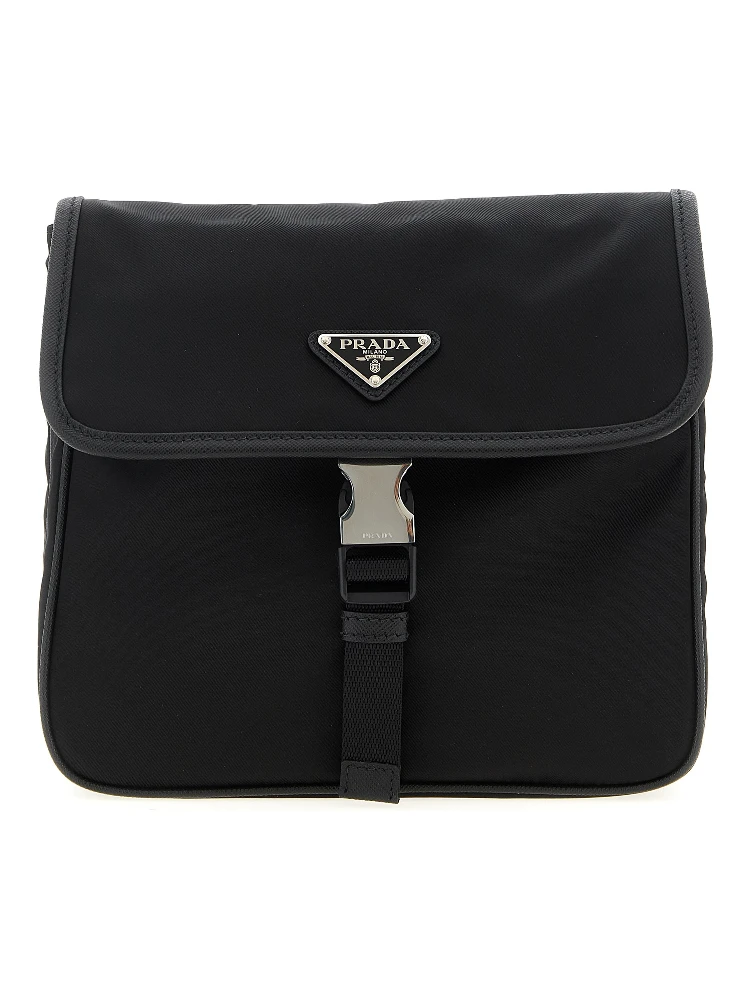 Black Recycled Polyamide Crossbody Bag